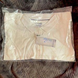 2 White polo shirts.